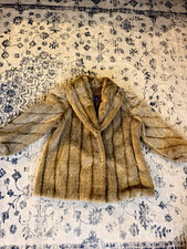 Signature Collection by Vicki Wayne Faux Fur Lined Coat 1X Beige Brown Short