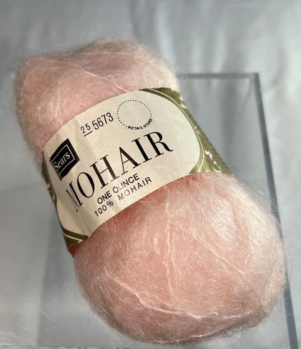 Vintage Sears 100% Mohair Yarn Color #20 Soft Pale Pink Skein 1oz