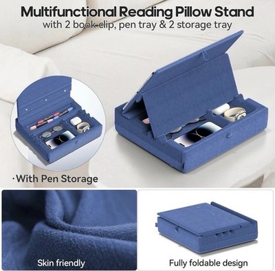Book Soft Pillow Stand Comfortable Lap iPad Tablet Holder Hands Free Read Riser