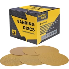 100 PCS 6 Inch PSA Sanding Discs -40, 80, 120, 180, 220, 320, 400, 600 Grit- 6" 