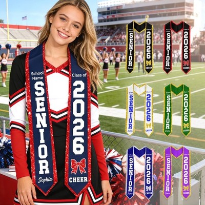 Custom Class Of 2026 Graduation Stole, Personalized Senior Graduation CHEER Sash