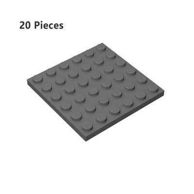 3958 Plate 6X6 Dark Gray Bricks Parts 20 PCS Bricks, Pieces & Parts