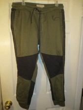 VINTAGE Karl KANI Jogger Pants Spell Out Green  Black Sweat Pants Size Large