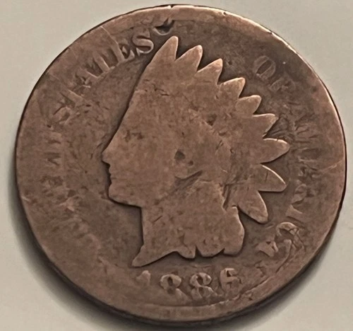 1886 Indian Head Cent AG/Good Brown Gilded Age Filler BN172