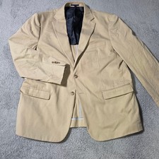 Jos A Bank Mens 48R Blazer Tan 1905 Tailored Fit Cotton Sport Coat 2-Button Khak