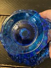 VTG Fenton Glass Cobalt Blue Hobnail MCM Centerpiece Pillar Candle Dish  4x6.5” — photo 7