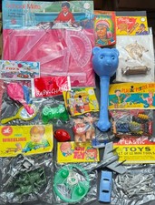 15 Vintage Unused 1950s/60s Toys - Puzzles, Rattle, Transfer, Keyring Etc