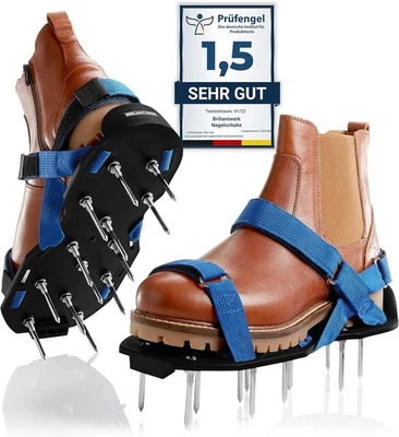 BRILIANTWERK GMBH Briliantwerk Nagelschuhe mit Klettverschluss - Verwendbar als Estrichschuhe oder