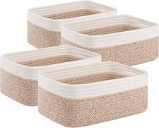 4 Pack Storage Baskets Organizing Small Bins Shelves Cute Decorative Storage