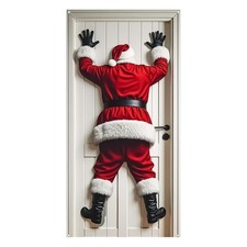 Christmas Door Cover Decoration Santa Claus Seasonal Holiday Background