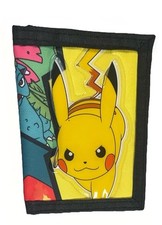 Pokemon Pikachu  Friends Trifold Wallet Canvas Beveled Full Print NEW