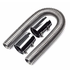 BLACKHORSE-RACING 24" Stainless Steel Radiator Flexible Coolant Water Hose Ki...