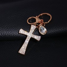 Crystal Rhinestone Keyring Cross Charm Pendant For Bags/Purses