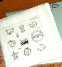 CTMH B1505 BABY  FRIENDS  Miniature baby items; bib, rattle, duckie, bunny