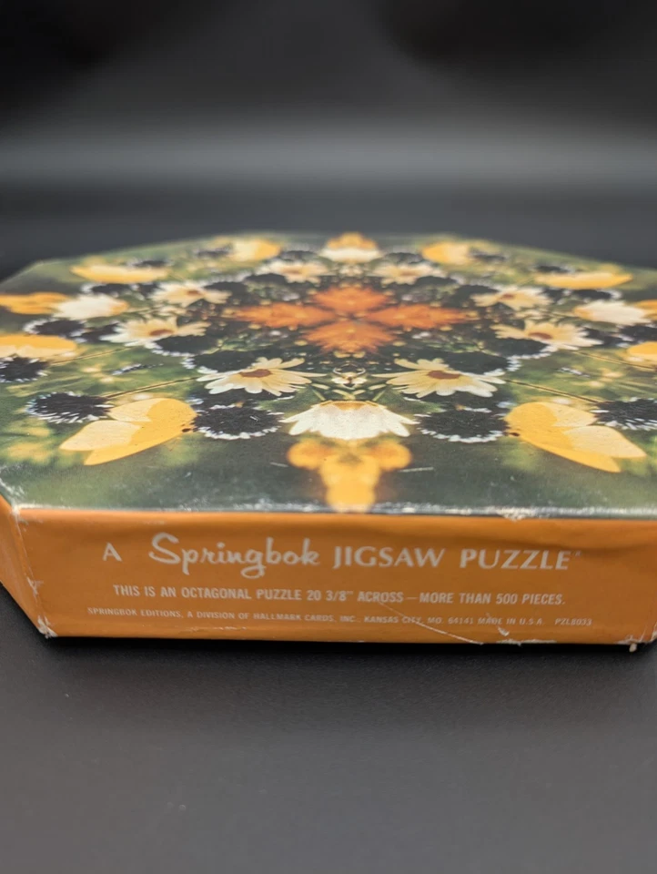 Rompecabezas Springbok Okta vintage años 70 "caleidoscopio floral" 500 piezas RARO Foto 4 de 4