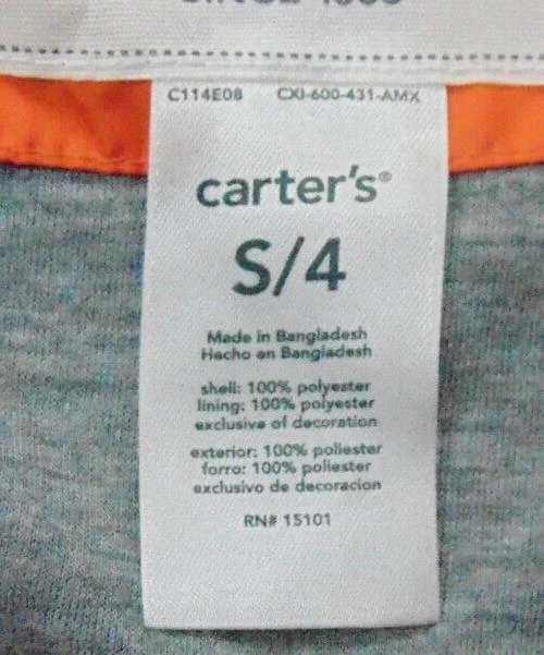 Carter's Boys Orange Jacket Size 4 - Image 2 of 3