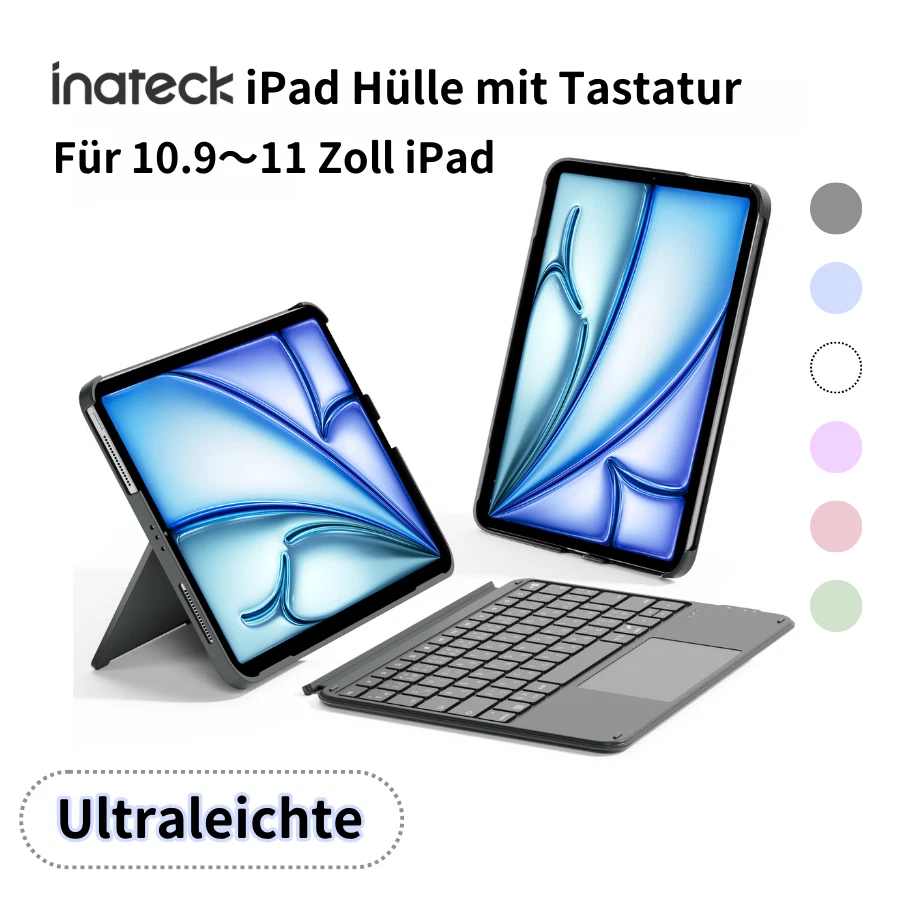 Inateck Hülle Tastatur Ultraleichte iPad 11 Gen. A16,iPad 10,Air 7/6,Pro 11 10.9