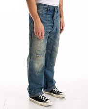 Double RL RRL Ralph Lauren Distressed Splatter Denim Millville Cargo Jeans