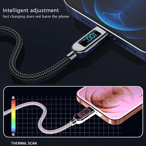 100W Type-C to Type-C Cable PD Fast Charging Cord Charger with LED Display 6.6ft - Picture 3 of 6