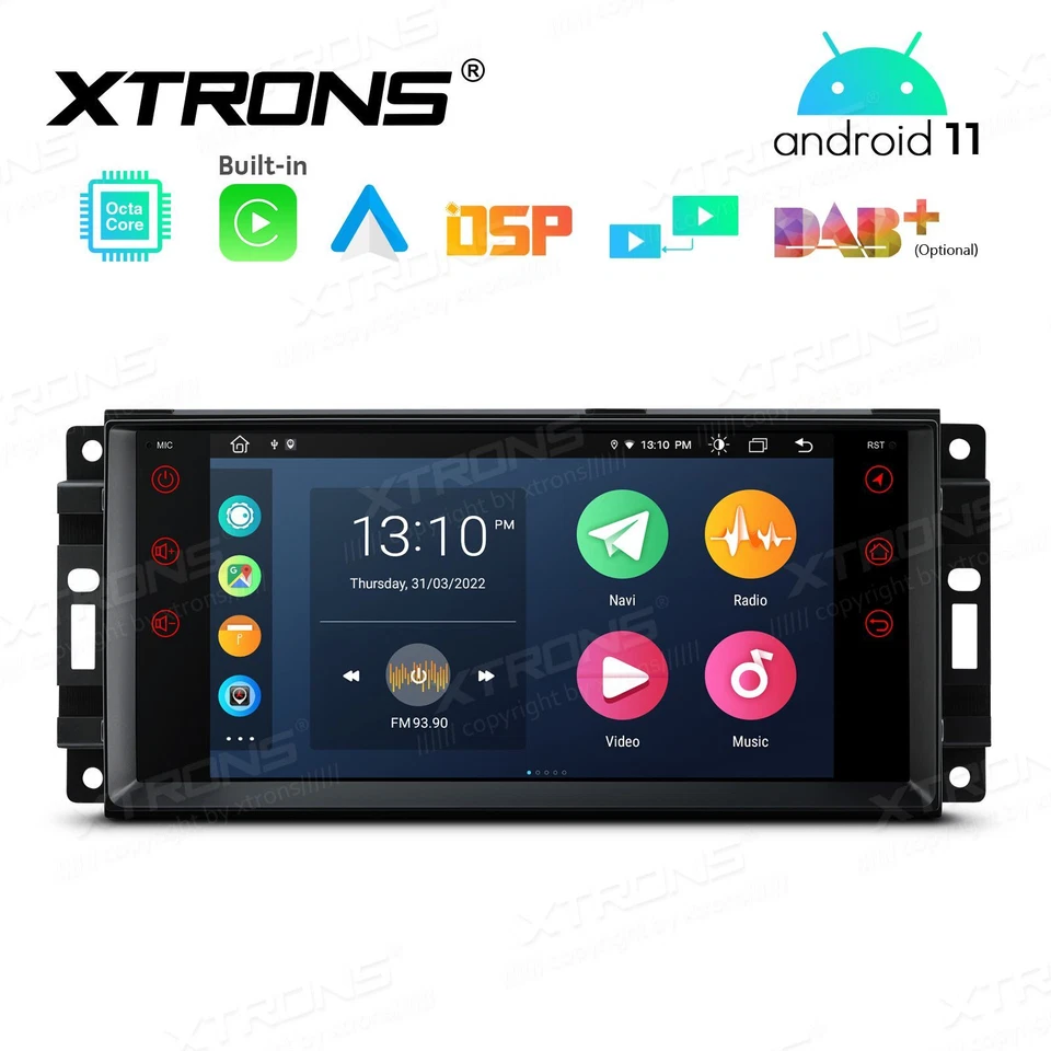 AUTORADIO ANDROID 11 STEREO AUTO 7" JEEP DODGE CHRYSLER COMPASS GRAND CHEROKEE - Immagine 2 di 4