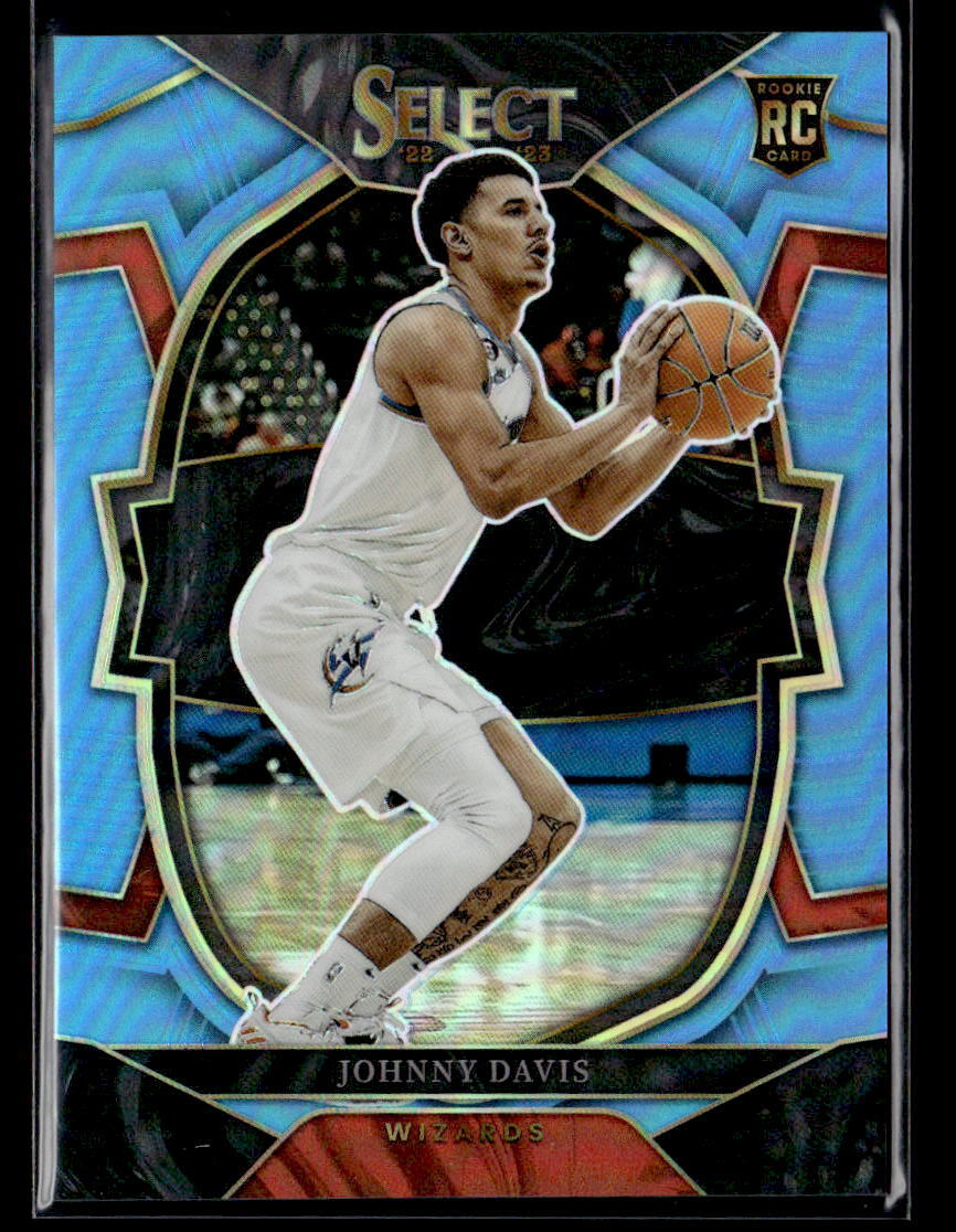 Johnny Davis #'d /299 RC - 2022-23 Panini Select Light Blue Prizm Rookie SP #100