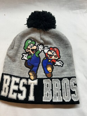 Super Mario ''Best Bros'' Acrylic Knit Hat Beanie (2021 Nintendo)