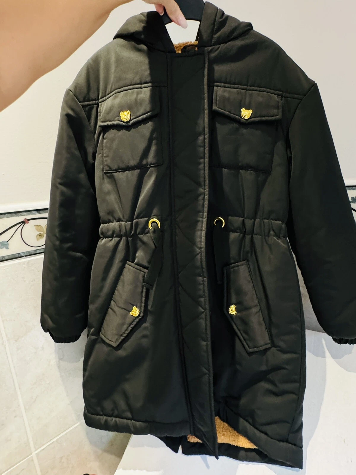 Cappotto Moschino bambina adolescente borchie età 10 nuovo fantastico DA VEDERE FOTO