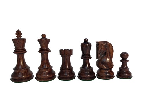 Zagreb - Anjan Wood Chess Pieces - 4 Queen, 3X Weight Tournament Size - Picture 2 of 4