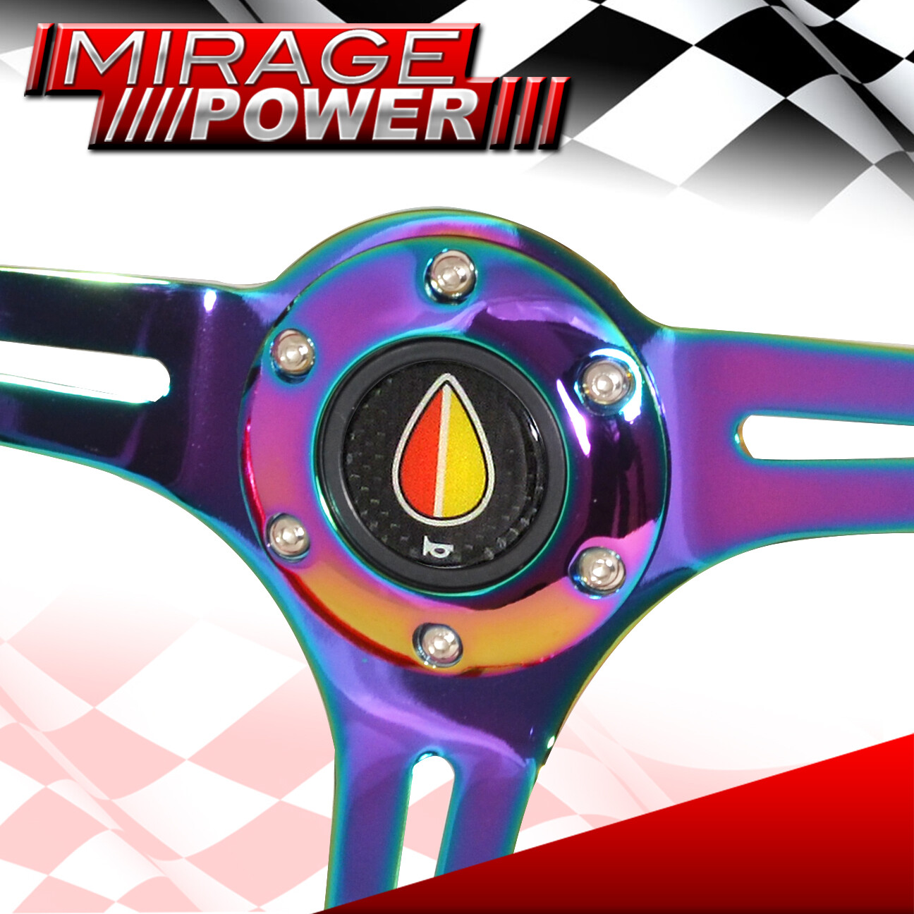 For Audi Vw Lotus Heavy Duty Steering Wheel Red Neo Chrome Koreisha