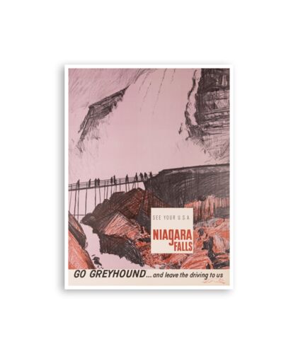 Póster de viaje vintage de las Cataratas del Niágara arte decoración de pared estampado 12x16" XR3136 - Imagen 1 de 1