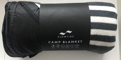 NEW Slowtide Bunker Black & White Striped Waterproof Camp Blanket 58"x72" Picnic - Picture 7 of 7