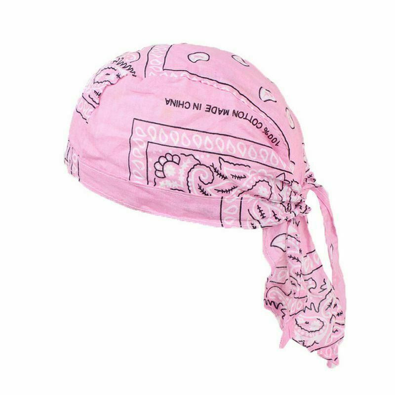 Motorcycle Wrap Biker Du Do Black Bandana Paisley Doo Rag Head