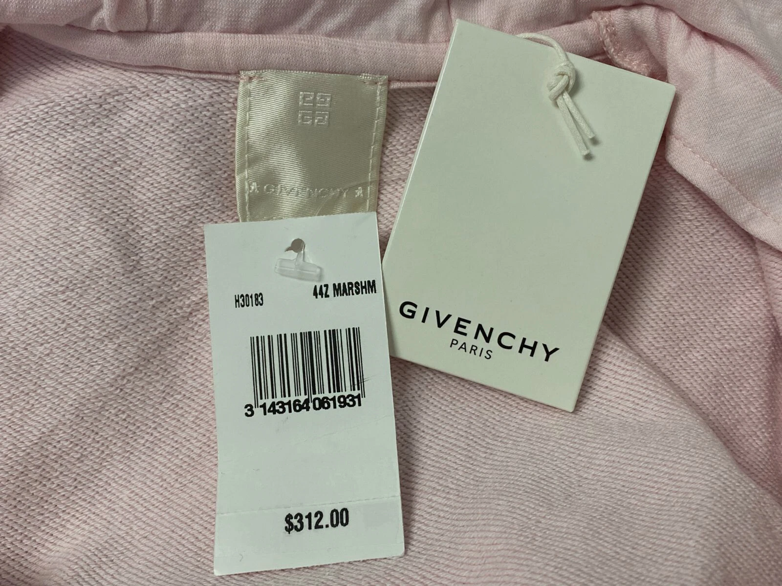 Felpa con cappuccio zip intera Givenchy bambina rosa logo orlo increspato taglia 12M