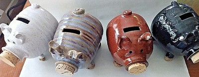Rare Handcrafted Piggy Banks Unique Functional Artwork