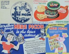 LOT BUVARDS x4 MÈRE PICON 1950 FROMAGES SAVOIE GRUYÈRE VACHE PUBLICITÉ SAVOYARDE