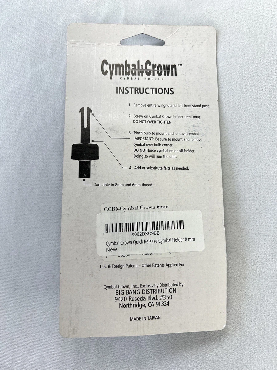 Cymbal Crown Holder 6mm Fast No Wingnut Screw for Quick Cymbals Change Part