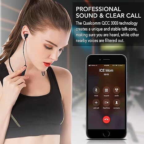 YATWIN X1 CUFFIE BLUETOOTH SPORT AURICOLARI CON MICROFONO IMPERMEABILI PER CORSA - Afbeelding 7 van 7