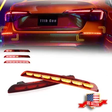 LED Rear Bumper Light Reflector Brake Fog Signal Lamp For Honda Civic Sedan 2022
