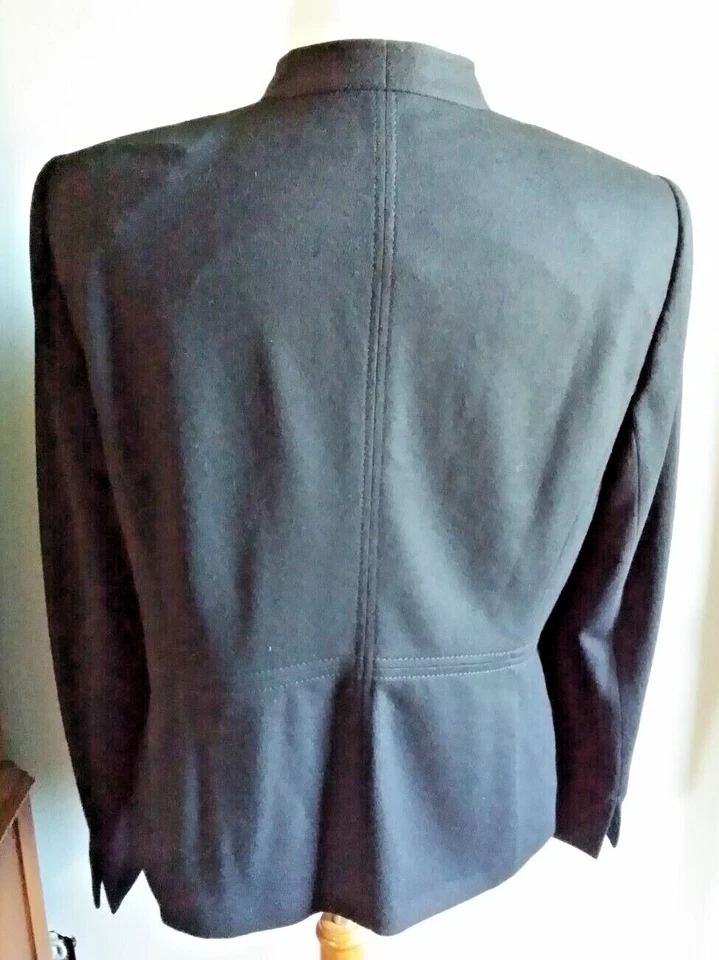 Jacket-Plus 16W-Black-Pure 羊毛-BASLER-无衬里拉链正面--全新带标签! — 第 3/4 张图片