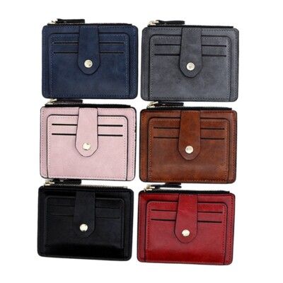 Casual Male Wallet with Coin Pocket and Multiple Card Slots Zippers Purse
