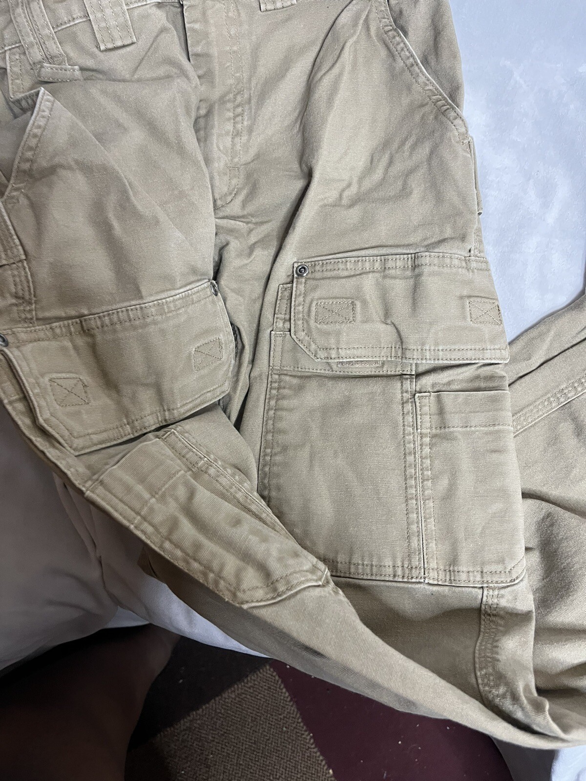 Duluth Trading Co Pants Mens 30x34 Beige/Tan Cargo Flex Fire Hose Work