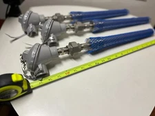 1 ONLY  Burns industrial RTD  thermocouple probe assembly with head & Thermowell