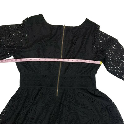 American Rag Cie Black Floral Lace Overlay Dress Size 2X Sheer Sleeves  Crotchet | eBay
