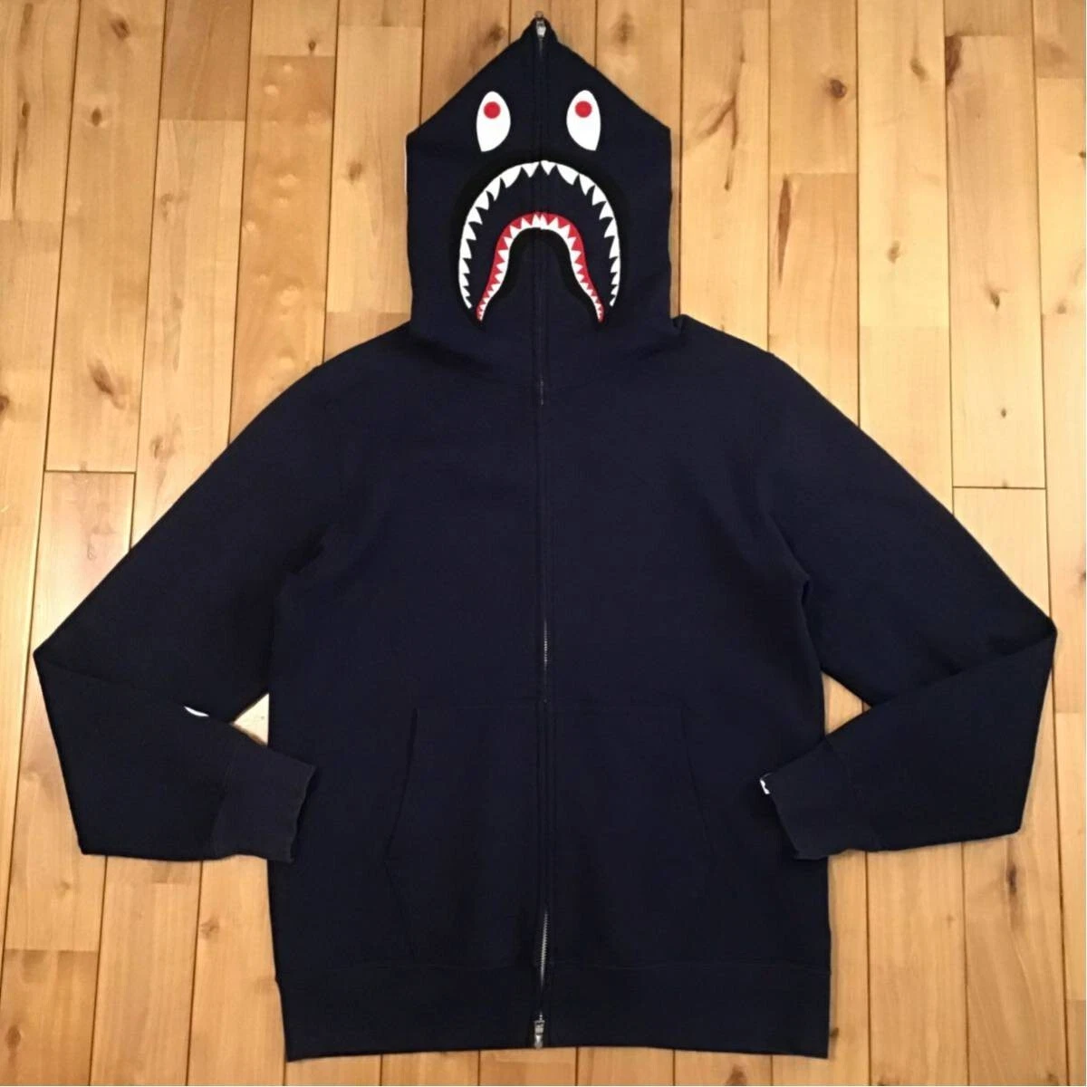 BAPE Shark full zip hoodie navy WGM A Bathing Ape Size XL