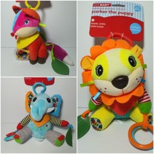 Newborn Baby Toy Soft Animal Plush Teether Squeeze Rattle Gift Lion Fox Elephant