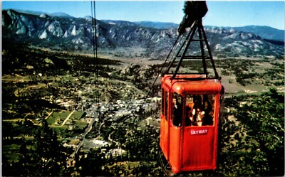 Postcard Skyway Cable Car Estes Park Village Colorado D192