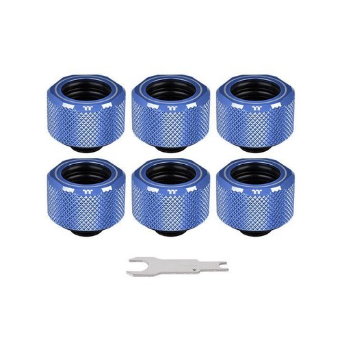 THERMALTAKE PACIFIC C-PRO BLUE Compression Fitting 6x Pack CL-W210-CU00BU-B F43* - Picture 2 of 7