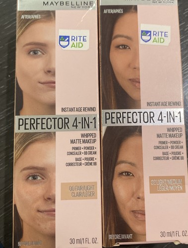 MAYBELLINE PERFECTOR 4 IN 1 WHIPPED MATTE MAKEUP 00 FAIR/LIGHT & 02 Light/medium - Picture 2 of 3