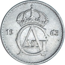 Schweden, Gustaf VI, 25 &Ouml;re, 1963, Kupfer-Nickel, SS, KM:824