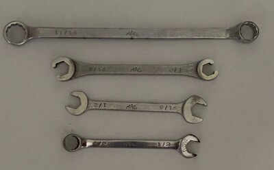 Set of 4 VTG MAC Tools 11/16, 5/8, 1/2, 9/16, 1/2  Wrenches Made in USA